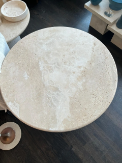  Le Lampade White Roman Travertine Bistro Table by Le Lampade - 2533168