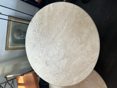  Le Lampade White Roman Travertine Bistro Table by Le Lampade - 2533122