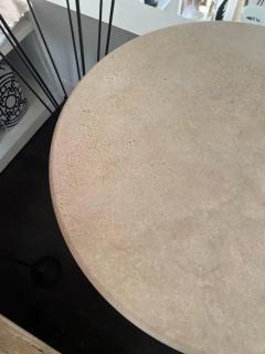  Le Lampade White Roman Travertine Bistro Table by Le Lampade - 3146430