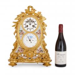  Le Roy et fils Very fine ormolu and S vres style porcelain calendar mantel clock - 2951120