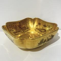  Le Tallec of Paris 1959 French Black Gold Gilt Porcelain Gold Bowl Spool Signed - 4343312