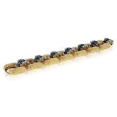  Le Triomphe La Triomphe 18K Yellow Gold Green Tourmaline And Diamond Link Bracelet - 4511184