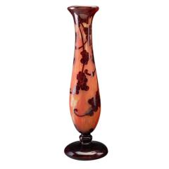  Le Verre Francais Le Verre Fran ais Perliers Overlaid Acid Etched and Wheel Carved Glass Vase - 4310777
