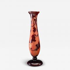  Le Verre Francais Le Verre Fran ais Perliers Overlaid Acid Etched and Wheel Carved Glass Vase - 4311293