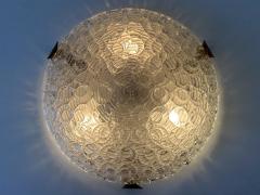  Leclaire Sch fer Amazing Mid Century Ice Glass Flush Mount or Sconce by Leclaire Sch fer 1960s - 4219198