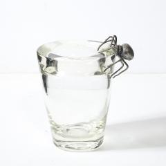  Leerdam Crystal Aesthetic Movement Silver Spider Sculpture Crystal Vase signed Leerdam Crystal - 4622854