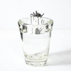  Leerdam Crystal Aesthetic Movement Silver Spider Sculpture Crystal Vase signed Leerdam Crystal - 4622865