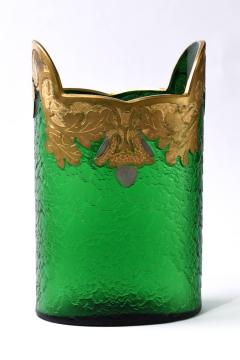  Legras MONT JOYE BY LEGRASS FRENCH EMERALD GREEN CAMEO ART GLASS VASE C A 1900 s - 3299486