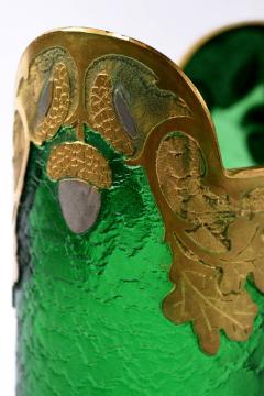  Legras MONT JOYE BY LEGRASS FRENCH EMERALD GREEN CAMEO ART GLASS VASE C A 1900 s - 3299531