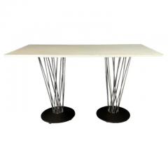  Leland International Leland International Marquette Table W Stainless Steel Double Pedestal Form - 3245057