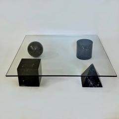  Lella Massimo Vignelli Metaphora Black Marquina Marble Glass Coffee Table by Lella M Vignelli - 3041449