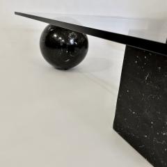  Lella Massimo Vignelli Metaphora Black Marquina Marble Glass Coffee Table by Lella M Vignelli - 3042262