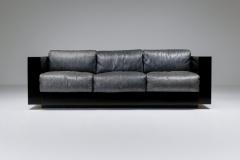  Lella Massimo Vignelli Saratoga sofa in elephant grey leather by Vignelli for Poltronova 1964 - 2019212