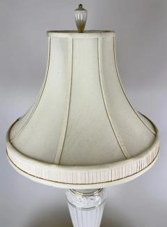  Lenox Co Lenox Empire Style Fluted Column White Porcelain Brass Table Lamp a Pair - 3813918