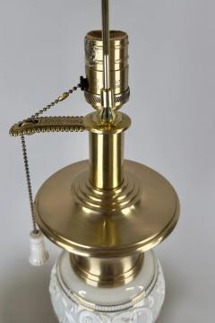  Lenox Co Lenox Empire Style Fluted Column White Porcelain Brass Table Lamp a Pair - 3813926