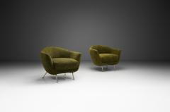  Lenzi Pair of Upholstered Italian Armchairs by Lenzi Italy ca 1956 - 4391669