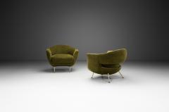  Lenzi Pair of Upholstered Italian Armchairs by Lenzi Italy ca 1956 - 4391673