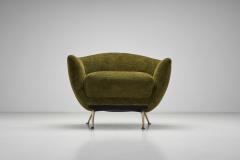  Lenzi Pair of Upholstered Italian Armchairs by Lenzi Italy ca 1956 - 4391675