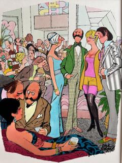  Leo Dink Siegel Threesome Swingers 1970s cocktail party Playboy Cartoon - 4414856