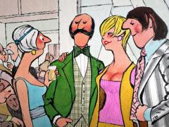  Leo Dink Siegel Threesome Swingers 1970s cocktail party Playboy Cartoon - 4414860
