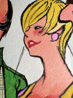  Leo Dink Siegel Threesome Swingers 1970s cocktail party Playboy Cartoon - 4414861