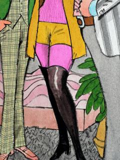  Leo Dink Siegel Threesome Swingers 1970s cocktail party Playboy Cartoon - 4414862