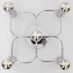  Leola 1 of 2 Chrome Five Light Flush Mount Wall or Ceiling Lamp by Leola - 533402