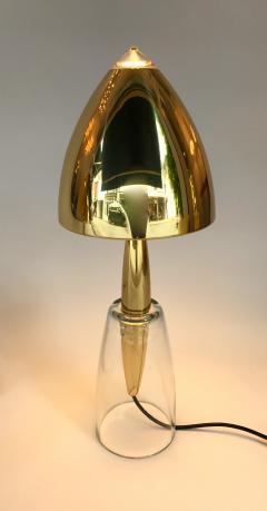  Leola Pair of Brass and Murano Glass Lamps by Leola Germany 1980s - 522102