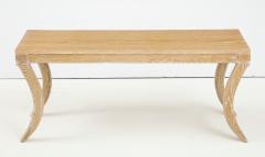  Lerebours Bespoke Custom Cerused Oak Bench Cocktail Table on Sabre Legs - 1250351