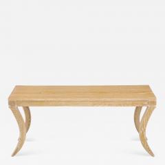  Lerebours Bespoke Custom Cerused Oak Bench Cocktail Table on Sabre Legs - 1252864