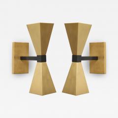  Lerebours Bespoke Pair of Custom Brass Sconces in the Style of Mid Century Modern - 1561408