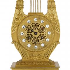  Leroy Paris French Neoclassical style lyre form gilt bronze clock - 1858960