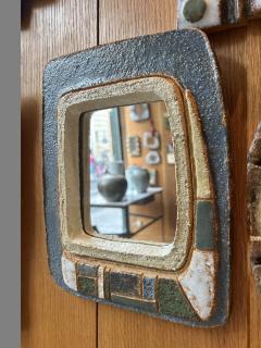  Les Argonautes Ceramic mirror by les Argonautes France 1960s - 4809631