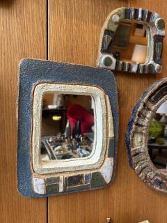  Les Argonautes Ceramic mirror by les Argonautes France 1960s - 4809634