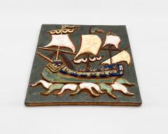  Les Argonautes Decorative plaque by Les Argonautes Vallauris France circa 1970 - 4708872