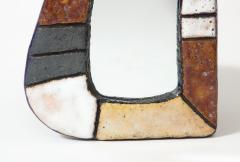  Les Argonautes Glazed Ceramic Mirror by Les Argonautes Vallauris France c 1960 - 3055382