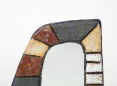  Les Argonautes Glazed Ceramic Mirror by Les Argonautes Vallauris France c 1960 - 3055383