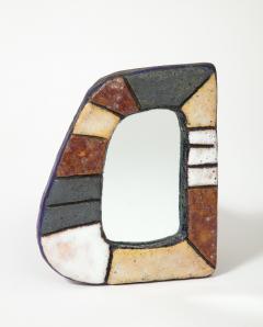  Les Argonautes Glazed Ceramic Mirror by Les Argonautes Vallauris France c 1960 - 3055385