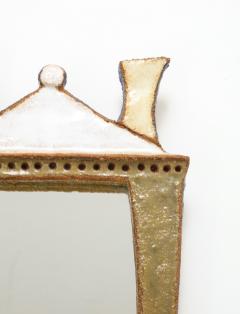  Les Argonautes Rare Enameled Ceramic Mirror by Les Argonautes France c 1965 Signed  - 2245294