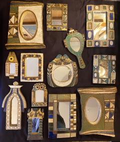  Les Argonautes Set of 13 mirrors by Les Argonautes Vallauris France 1960s - 2191540