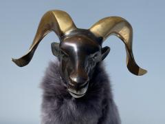  Les Lalanne Brass Ram Sheep Sculpture - 2075369