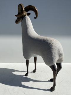  Les Lalanne Brass Ram Sheep Sculpture in Faux Concrete - 1351028