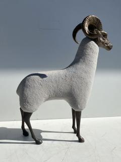  Les Lalanne Brass Ram Sheep Sculpture in Faux Concrete - 1351031