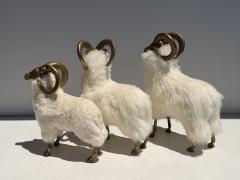  Les Lalanne Set of Three Brass and Fur Mountain Sheep Ram Sculptures - 4699846