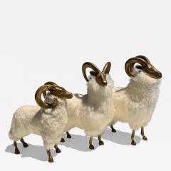  Les Lalanne Set of Three Brass and Fur Mountain Sheep Ram Sculptures - 4700029