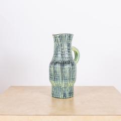  Les Potiers D Accolay Rare Glazed Turquoise Ceramic Accolay Pitcher - 3181168