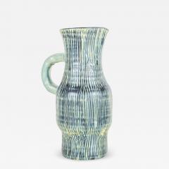  Les Potiers D Accolay Rare Glazed Turquoise Ceramic Accolay Pitcher - 3182880