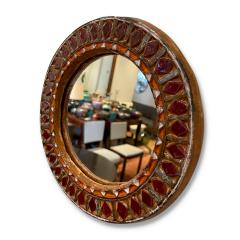  Les Potiers D Accolay Round Ceramic Frame Mirror Attrib Accolay Potteries - 2726059
