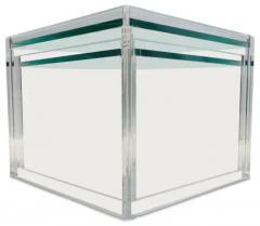  Les Prismatiques Les Prismatiques Pair of Triangular Lucite and Glass Nesting Tables Post Modern - 3181315