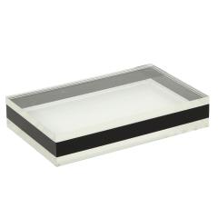  Les Prismatiques Les Prismatiques Rare Jewelry Box in Clear And Black Lucite 1979 - 2434409